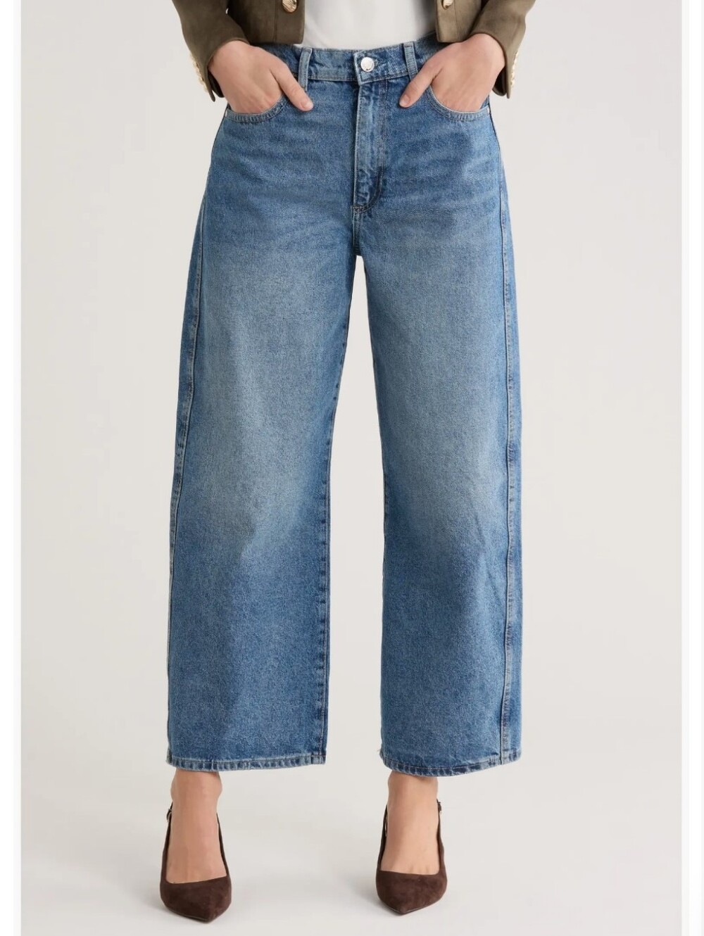 JASON WU NEW Jaimie Super High Rise Relaxed Wide Leg Barrel Ankle Jeans SZ 27